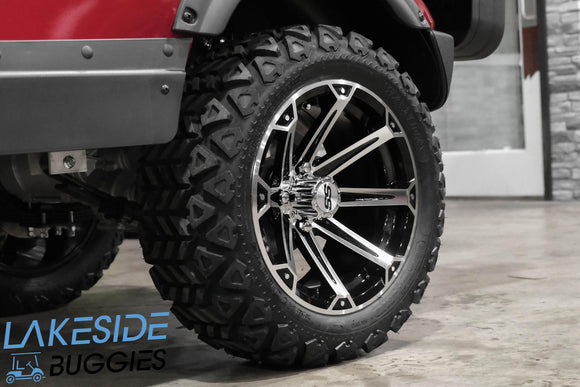 Golf cart tire and rim.