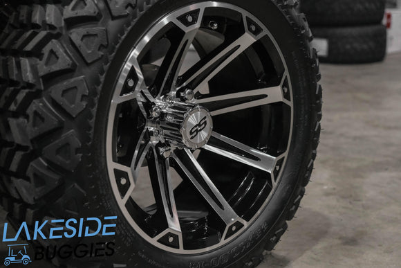 Golf cart tire and wheel.