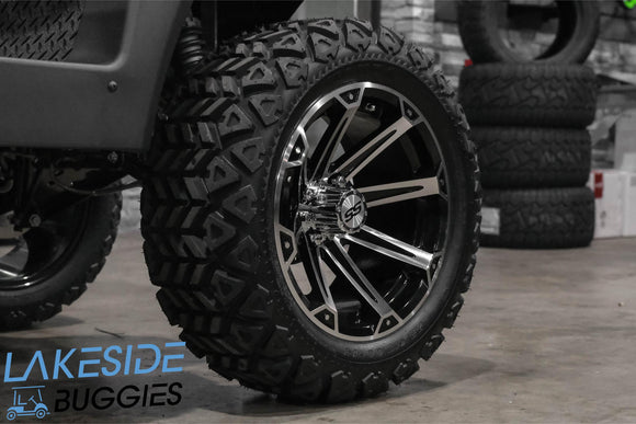 Golf cart tire and wheel.