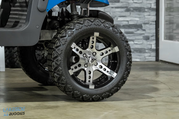 Golf cart tire and custom wheel.