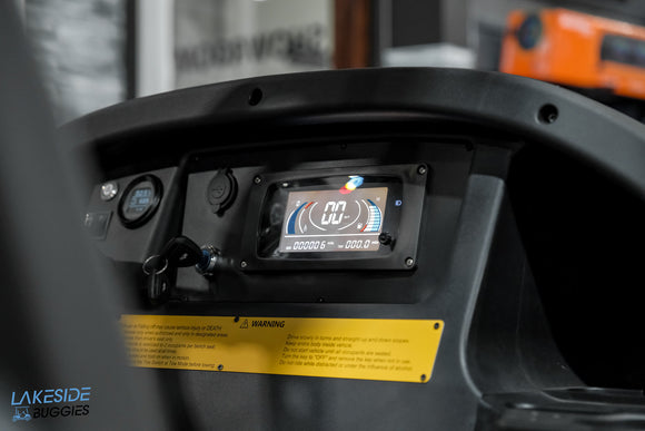 Golf cart dashboard.