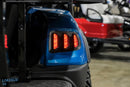 Blue golf cart taillight.