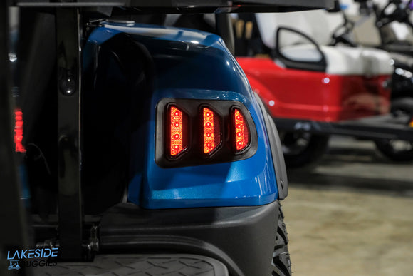 Blue golf cart taillight.
