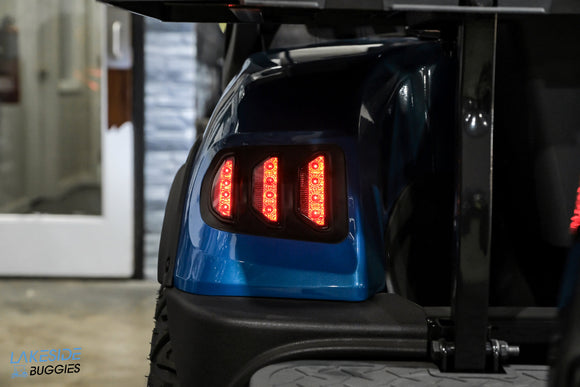 Blue golf cart taillight.