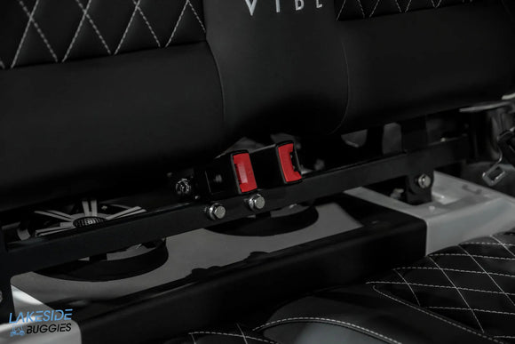 Black seatbelt bar.