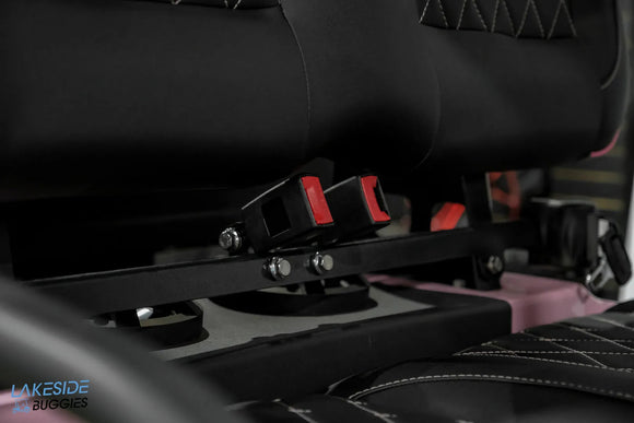 Black seatbelt buckles.