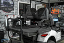 Golf cart with rear seat.