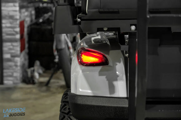 Illuminated golf cart taillight.