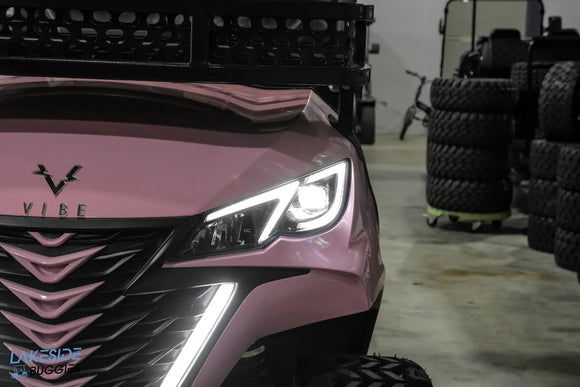 Pink Vibe golf cart.