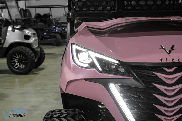Pink Vibe golf cart.