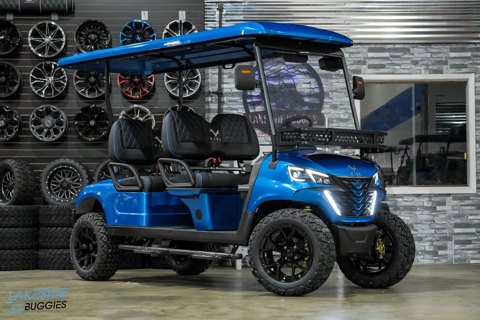 2024 VIBE EV4 FORWARD FACING 4 PASSENGER LSV GOLF CART - BEACH BLUE - Oceanside Golf Cars