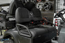 Black golf cart seat.