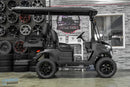 Black lifted golf cart.