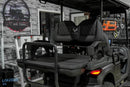 Dark gray golf cart.