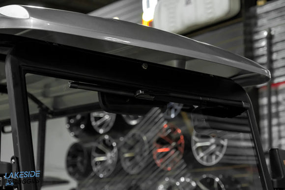 Gray golf cart roof.