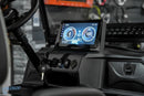 Vehicle dashboard with digital display.