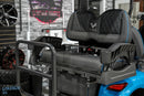 Black golf cart seat.