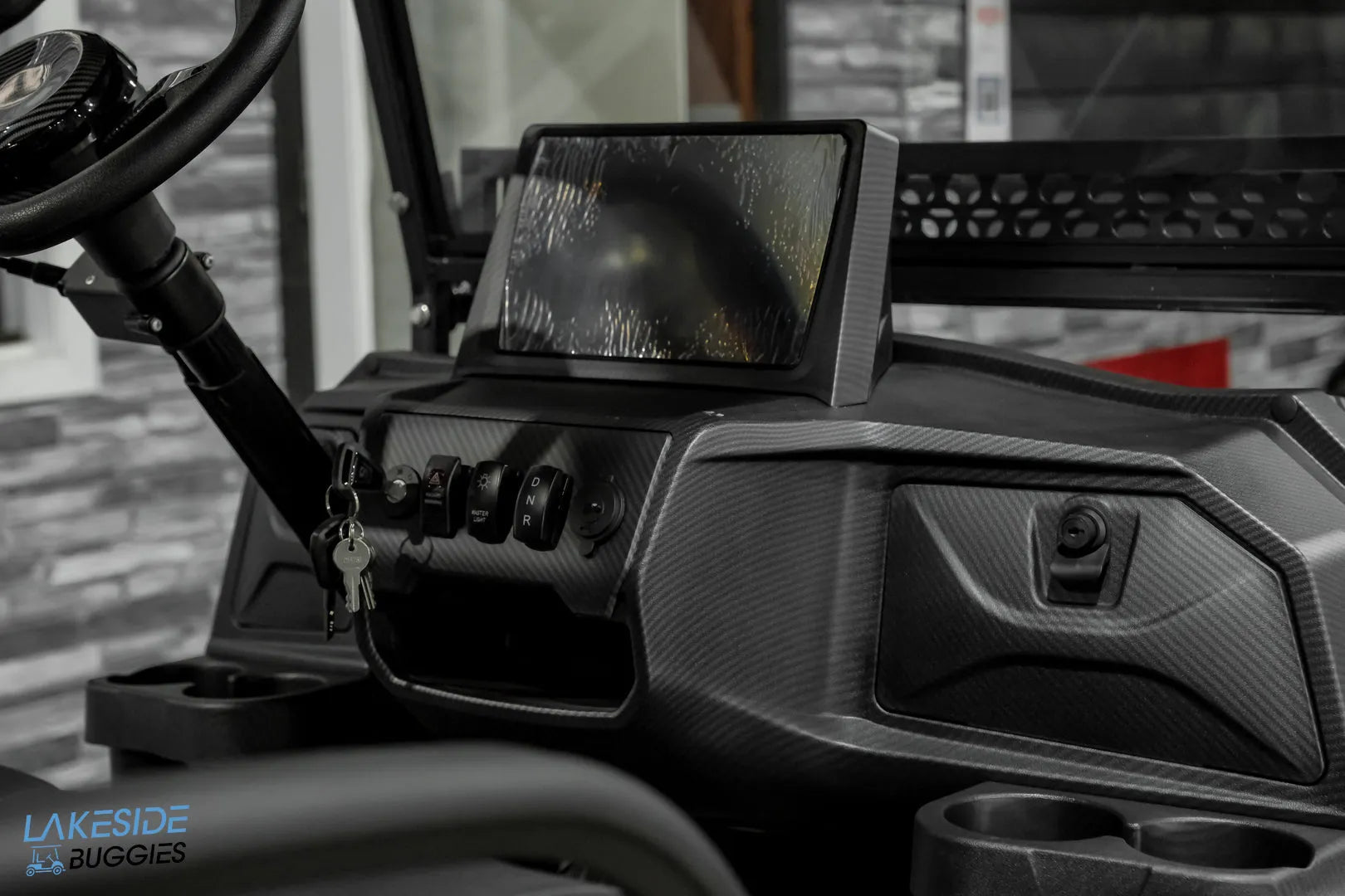 Golf cart dashboard.