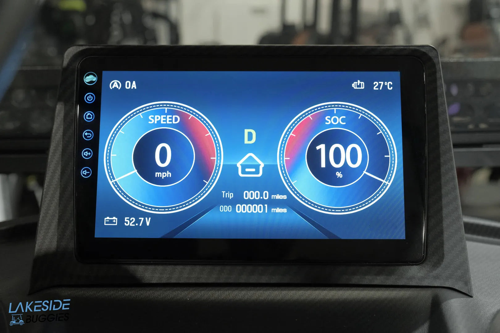 Electric vehicle dashboard display.