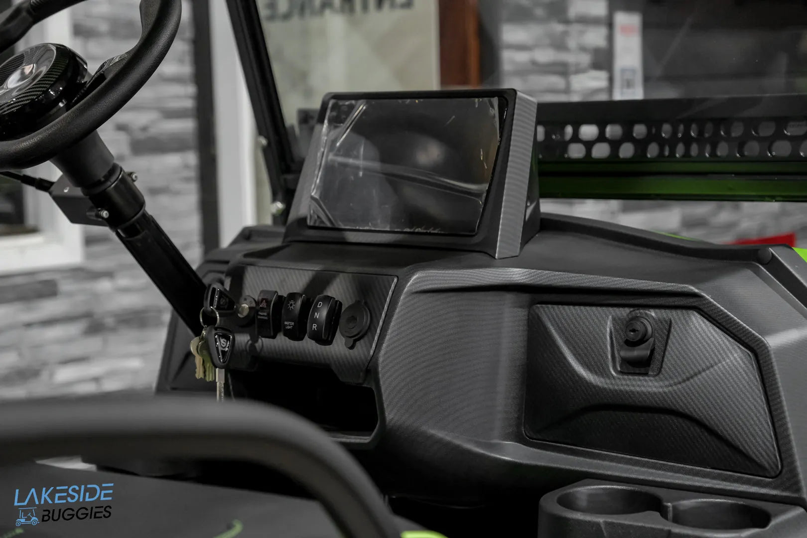 Golf cart dashboard.