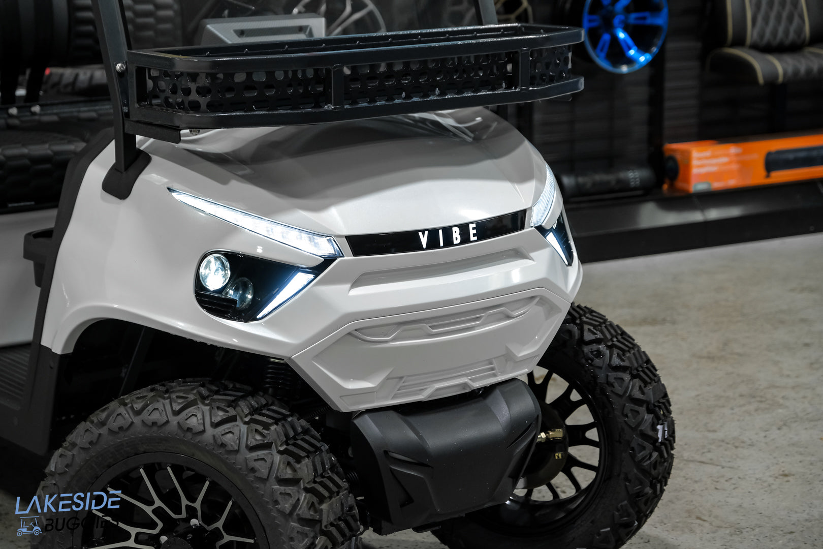 2025 Vibe EV - FLEX 4F - Lifted Golf Cart Arctic White